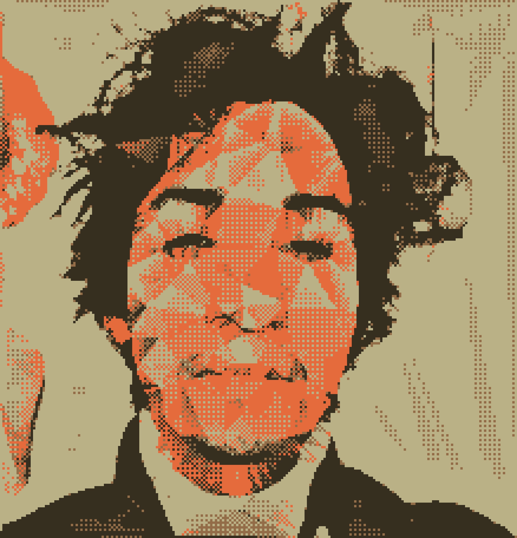 pixelated and filtered picture of webmaster